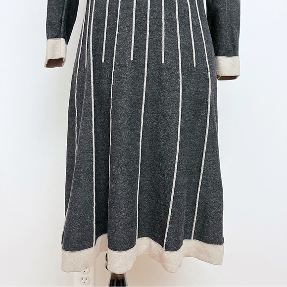 Nine West Fit and Flare Contrast Stitching Long Sleeve Sweater Dress Size Small - Picture 10 of 12